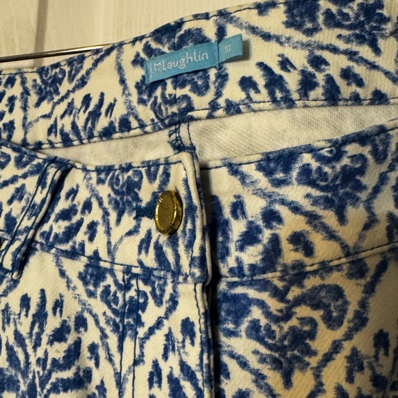 J. McLaughlin Lexi Jean Women’s 10 Blue White Medallion Print Skinny Excellent - Picture 3 of 7